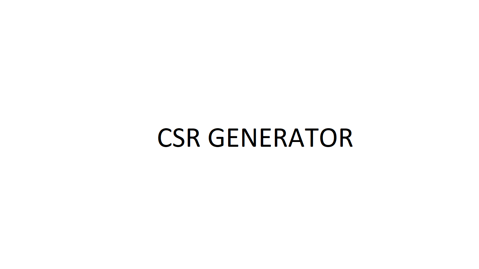 CSR Generator